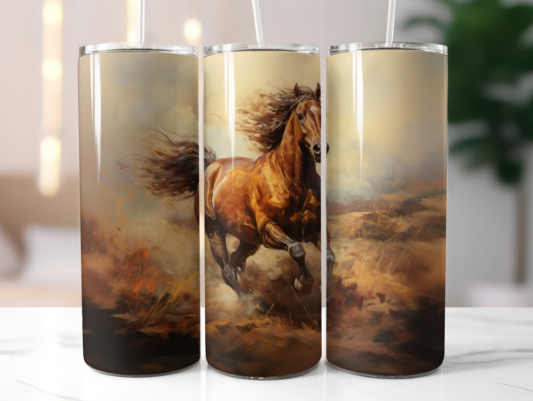 Horse Tumbler Wrap PNG 20oz Skinny Tumbler Sublimation Design Digital ...