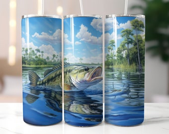 Bass Tumbler Wrap Pesca Tumbler Wrap para 20 oz Sublimação Tumbler Presente para Homens Dia dos Pais Peixe PNG Presente de Natal Largemouth Bass Dad