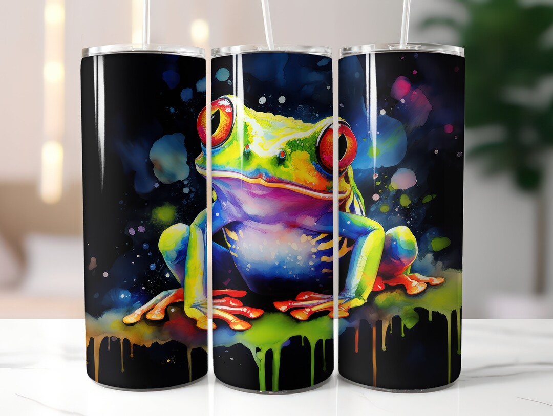 Frog Tumbler Wrap Design Tree Frog 20oz Skinny Tumbler Sublimation ...