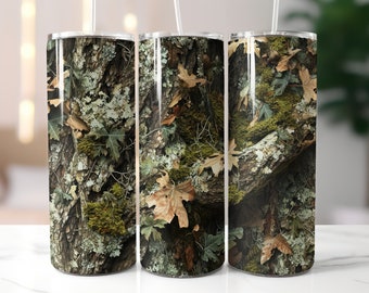 Camo Tumbler Wrap Seamless 20oz Skinny Tumbler Sublimation Design Digital Download Instant PNG Mossy Oak Camouflage Tumbler Hunting Tumbler