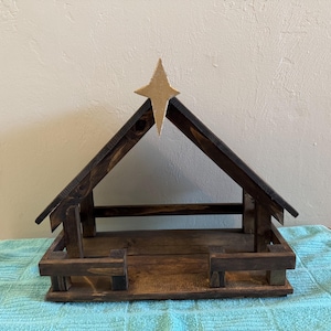 NEW STYLE Christmas Nativity Stable Crèche Handmade Small