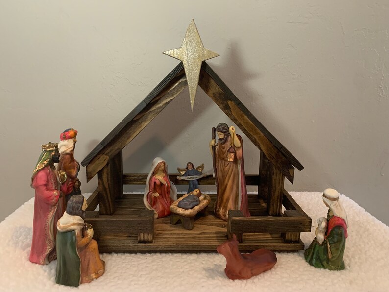 Christmas Nativity Stable Crèche Handmade Small - Etsy