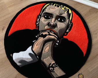 Handmade Slim Shady Tufted Rug: Rapper Inspired Home Decor| READY TO SHIP