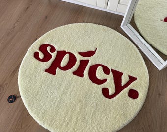 Handgemaakt getuft rond vloerkleed: pluizig spiegelaccent vloerkleed (70 cm)