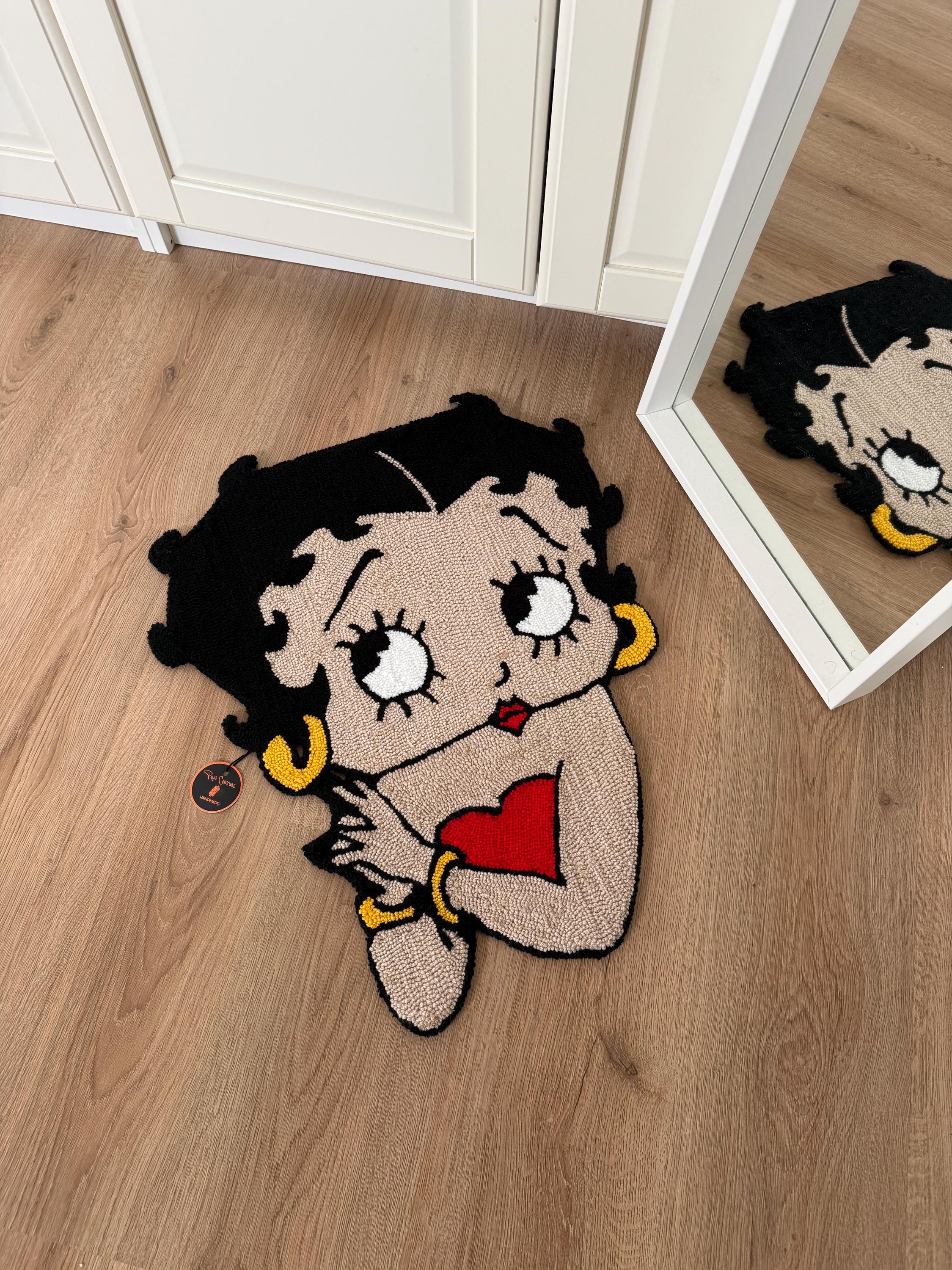 Handmade Betty Boop Tufted Rug: Cartoon Wall Art (62x52cm) - Etsy