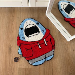 Shark handmade rug / wall art/Tufted rug/tufting rug