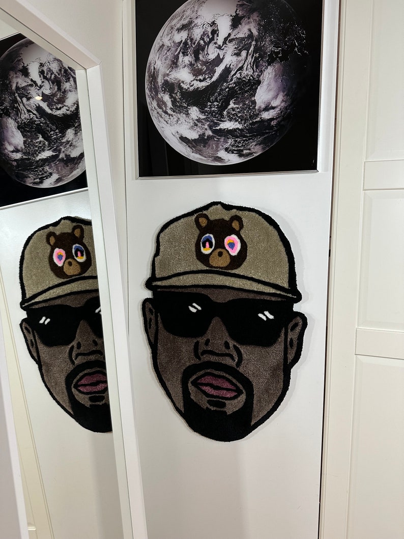 Kanye West Inspired Hand Tufted Rug Graduation Bear Home Decor Wall Art ...