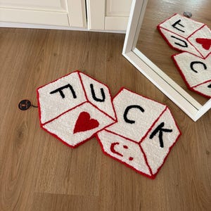 Flame Mirror Rug /Fluffy /Tufted Rug / Colorful Tufting Rug / %100 Handmade