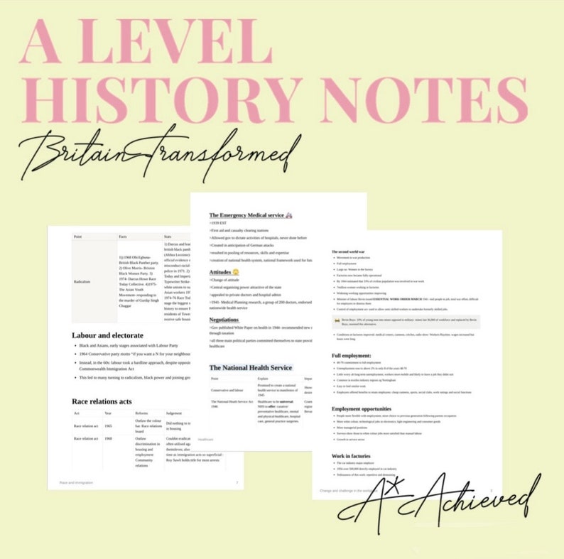 A Level History Revision Notes: Democracies in Change Britain ...