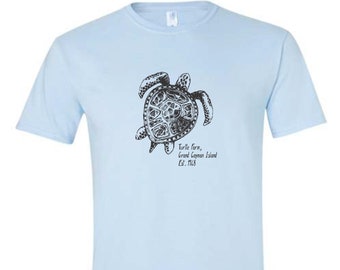 Hand Drawn Sea Turtle, Grand Cayman Short Sleeve Unisex T-Shirt
