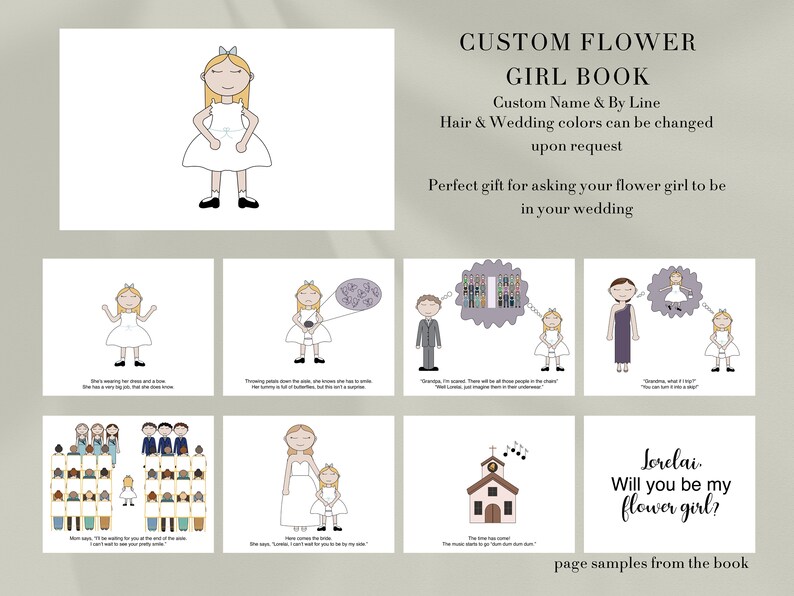 Custom Flower Girl Proposal Book, Flower Girl Gift, Wedding Party Gifts, Toddler Flower Girl ...