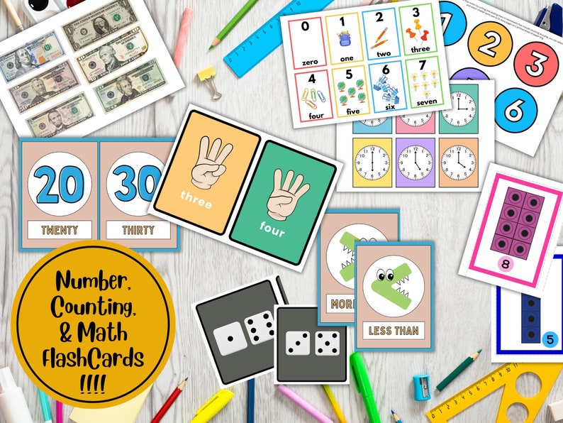Preschool Numbers , Counting , & Math / Flashcards , Worksheets ...