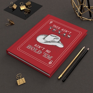 Texas Hold 'Em // Carnet de paroles avec paroles de Beyoncé // This Ain't Texas Ain't No Hold 'Em // Articles Pour Fans // Carnet A5 // Rouge