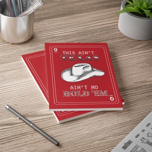 Texas Hold 'Em // Carnet de paroles avec paroles Beyoncé // This Ain't Texas Ain't No Hold 'Em // Articles Pour Fans // Carnet A5 // Rouge