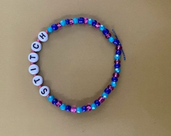 Lilo et Stitch - "STITCH" - Bracelet de perles de graines et de lettres de l'amitié