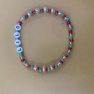 Lilo y Stitch - "LILO" - Pulsera de cuentas de semillas y letras de la amistad