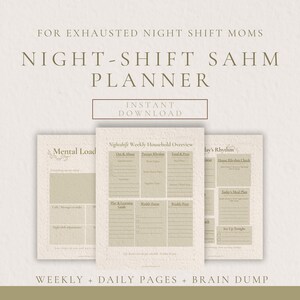 Night Shift Planner Printable | Stay at Home Mom Planner | Weekly & Daily Routine Pages | Brain Dump PDF | Instant Download