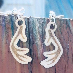 Wooden Antler Earrings
