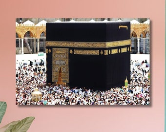 Kaaba Canvas Wall Art, Kaaba Painting, Islamic Decor, Islamic Paintings, Muslim Home Gifts, Arabic Art, Islamic Wall Art, Pilgrimage Kaaba