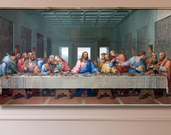Leonardo Da Vinci Wall Art Last Supper Art, Canvas Poster, The Last Supper 1498 Leonardo da Vinci Art Print, Ready to Hang