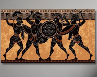 Spartan Warrior Canvas Wall Art, Gift Idea,  Game Room Canvas Print, Spartans Wall Decor, Spartan Hero Canvas, Man Cave, Greek Ancient