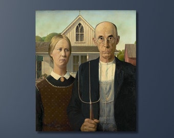 Grant Wood 'woman With Plants' Art, American Painting Print - Etsy