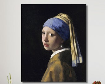 Johannes Vermeer Mädchen mit Perlenohrring, Fine Art, Ölgemälde Druck, Wohnzimmer Wandkunst, Vermeer Druck, Vintage Wandkunst, Für Eklektische