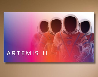 Artemis 2 Astronaut NASA Canvas Wall Art, Artemis 2 Poster, Nasa Images, Artemis Flying Man Canvas Nasa