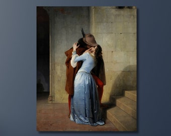 Francesco Hayez, The Kiss 1859, Canvas Wall Art, Famous Canvas Decor, Personalized Gifts