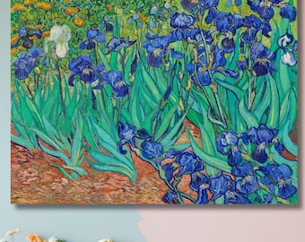 Irises by Vincent Van Gogh, Van Gogh Iris Canvas Wall Art, Decoration, Abstract Art, Home Wall Decoration, Exhibition Art, Gift Idea