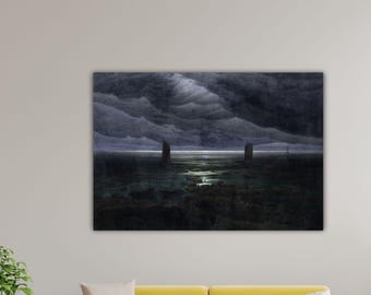 Caspar David Friedrich Sea Shore in Moonlight 1835 Poster Friedrich Canvas Caspar Painting Friedrich Wall Art Gift Home Wall Decor Printing