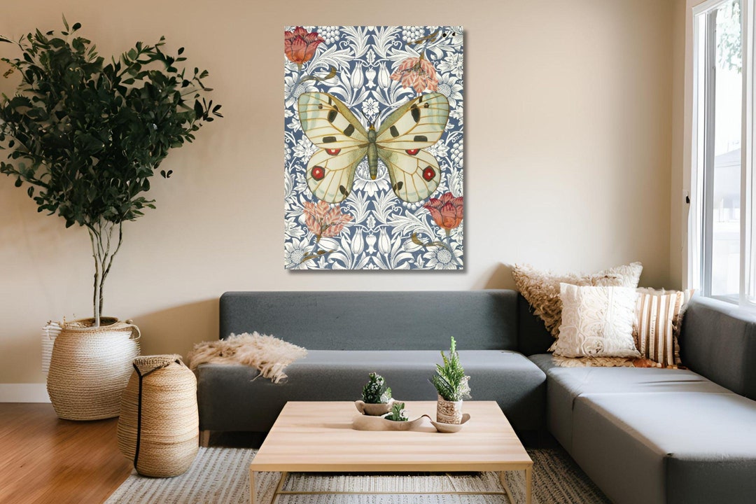William Morris Butterfly Canvas Vintage Wall Art,vintage Canvas Poster ...