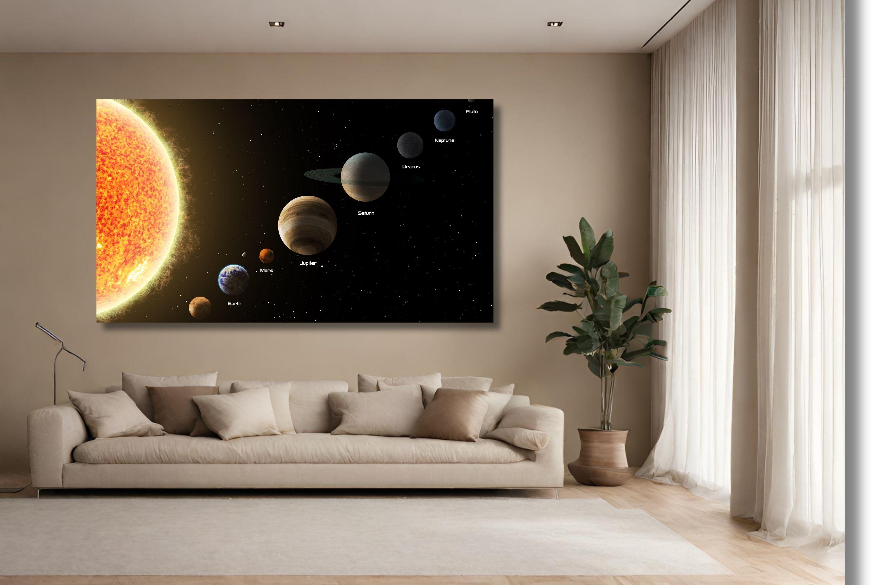 Solar System on Canvas Wall Art Print Poster, Space Artwork, Outer ...