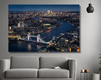 London Canvas Wall Art, Tower Bridge, London Canvas, British Prints, Trendy Living Room Decor, Gift Idea, Pont de Londres, British Gift