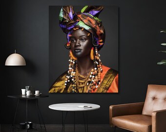 African Woman Wall Art, African American Home Decor, Picture Vintage Print, African Wall Decor, Afro Woman Print