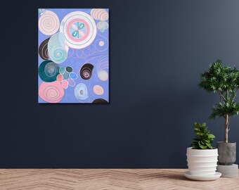Hilma Af Klint Canvas Decor,Abstract Colorful Wall Art,Abstract Exhibition,Reproduction,Exhibition Poster Art,Giclee