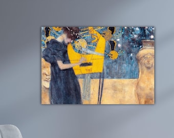 Gustav Klimt La Música Lienzo Arte Mural de Klimt Museo Gustav Klimt Exposición Arte Póster de Klimt Regalo Decoración de Pared para el Hogar Pintura Árbol de la Vida Impresión