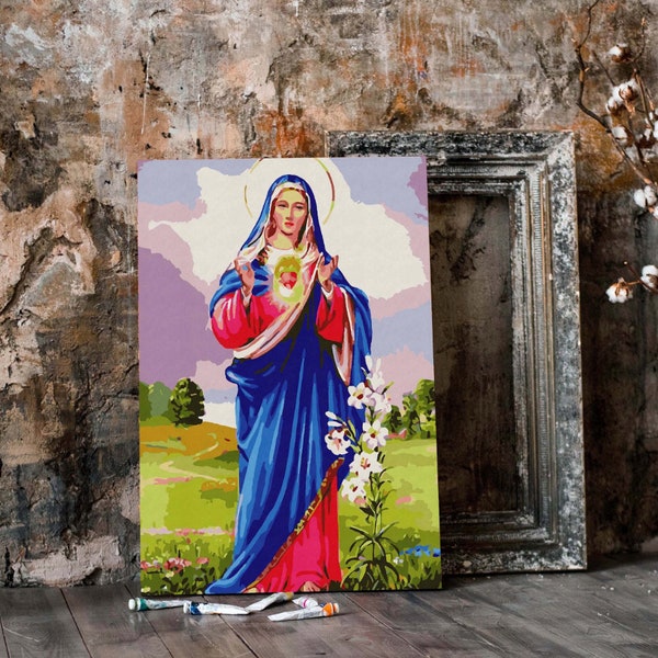 Virgin Mary Paint by Number Etsy
