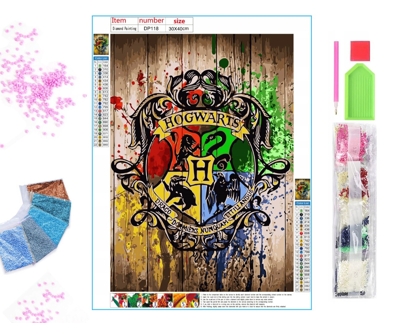 Harry Potter Diamond Painting Kit - Full Round Drill - Hogwarts School