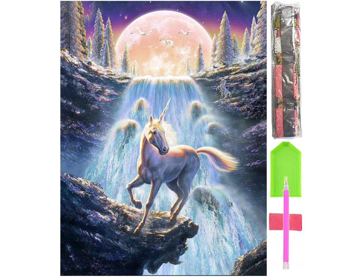 ELFSAY 5D Unicorn Diamond Painting Kits for Adults Kids DIY Diamond Art Home Wall Decor 12×16 inch