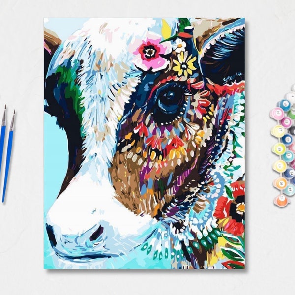 Paint by Number Cow Etsy