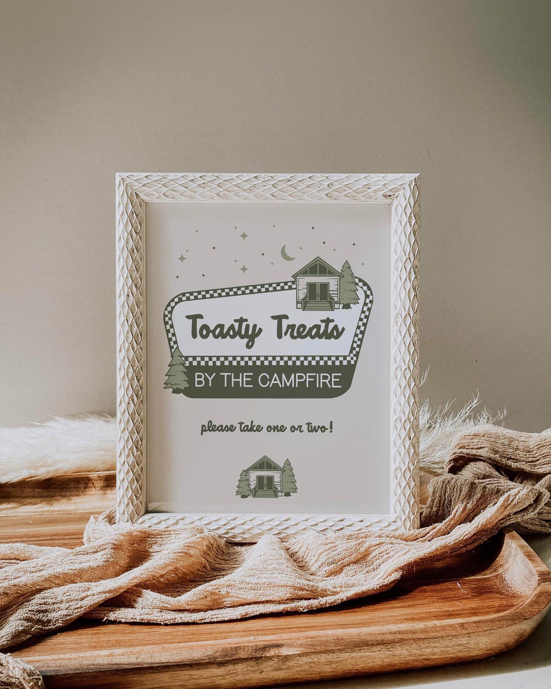 One Happy Camper Toasty Treats Sign Template, Camping Themed Birthday ...
