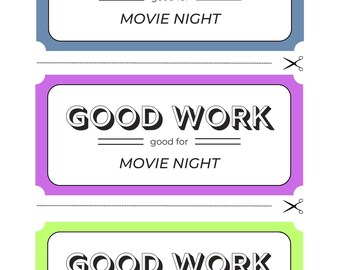 Teacher Tickets for Movie Nights! Cuttable tickets for your young classroom!