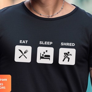 Guitar Tshirt, Music shirt, Funny t-shirt, Gift for Dad, Cool Tee, Motivational shirt, Eat, Sleep, Shred Tee shirt, Rock and Roll Tshirt