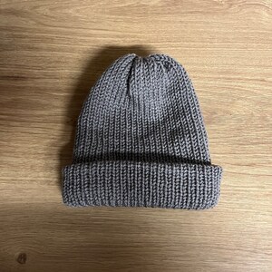 Hand knitted beanie