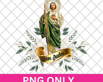 San Judas PNG, Digital file, Sublimation image, DTF design, Png file, San Juditas, San judas tadeo, religious image, t-shirt design, St Jude