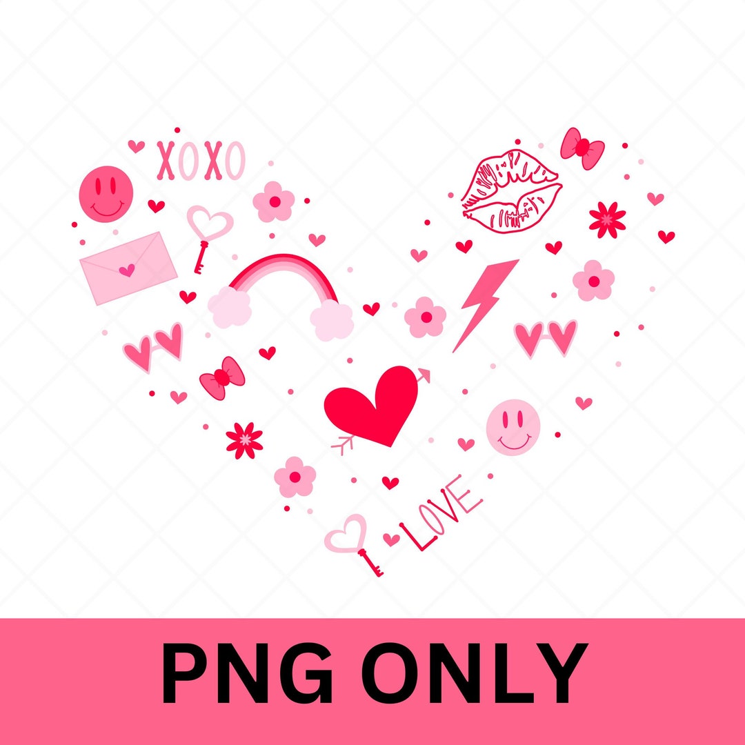 Pink Valentine Heart PNG - Love Png - Smiley Face Png - XOXO Png - San ...