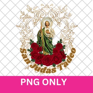 San Judas Tadeo PNG, Digital download, Religious Saint, Sublimation Design, DTF design, Saint Jude, San Juditas, T-Shirt image