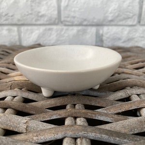 White Ceramic Set | Lavender Design | Bowl, Cup & Saucer/Soap Dish image 2