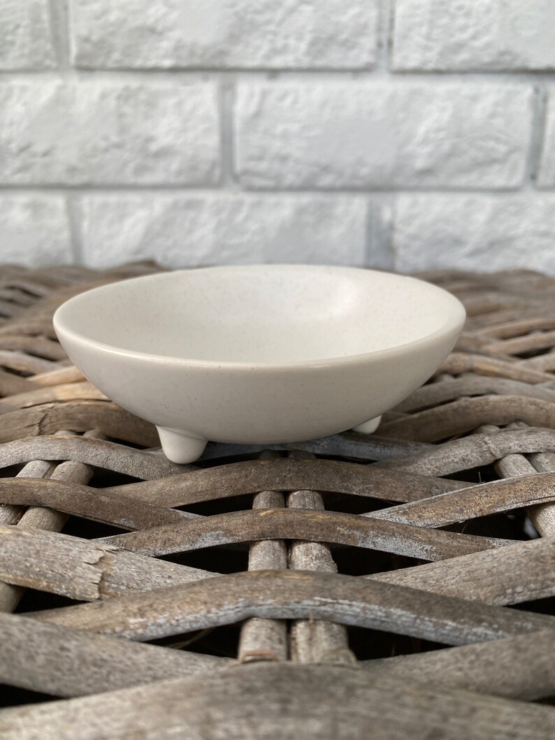White Ceramic Set | Lavender Design | Bowl, Cup & Saucer/Soap Dish image 2